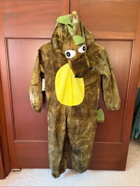 Kids Green Dragon Costume with Yellow Belly